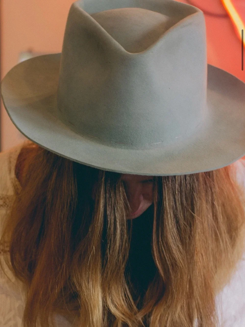 Noah Marion Tear Drop Braver Hat Fedora Flat Brim in Sahara Beige